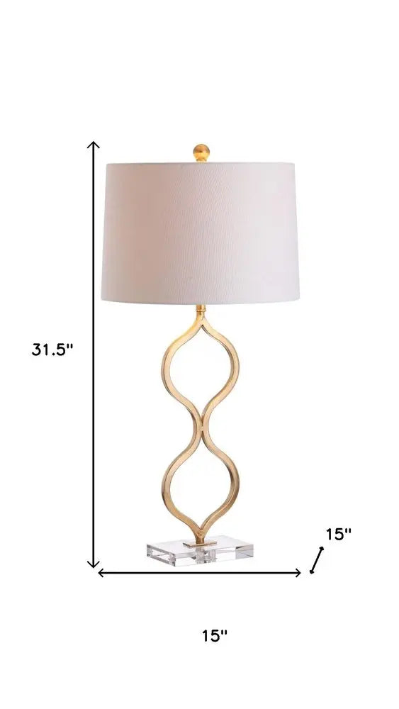 32" Clear Novelty Table Lamp LED With Drum Shade HomeRoots