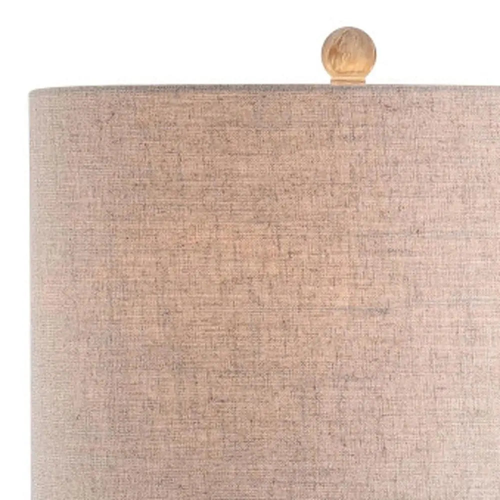 33" White Novelty Table Lamp LED With Globe Shade HomeRoots