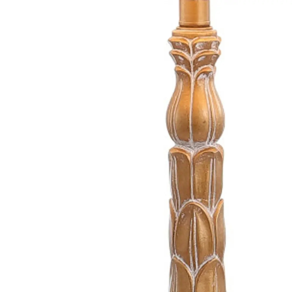 29" Antiqued Gold Novelty Table Lamp LED With Drum Shade HomeRoots