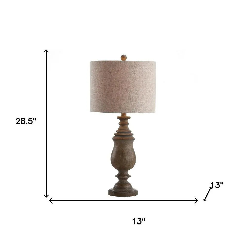 29" Brown Novelty Table Lamp LED With Globe Shade HomeRoots