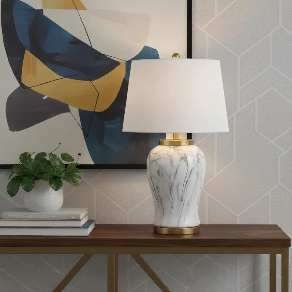 28" Gold Novelty Table Lamp LED With Globe Shade HomeRoots