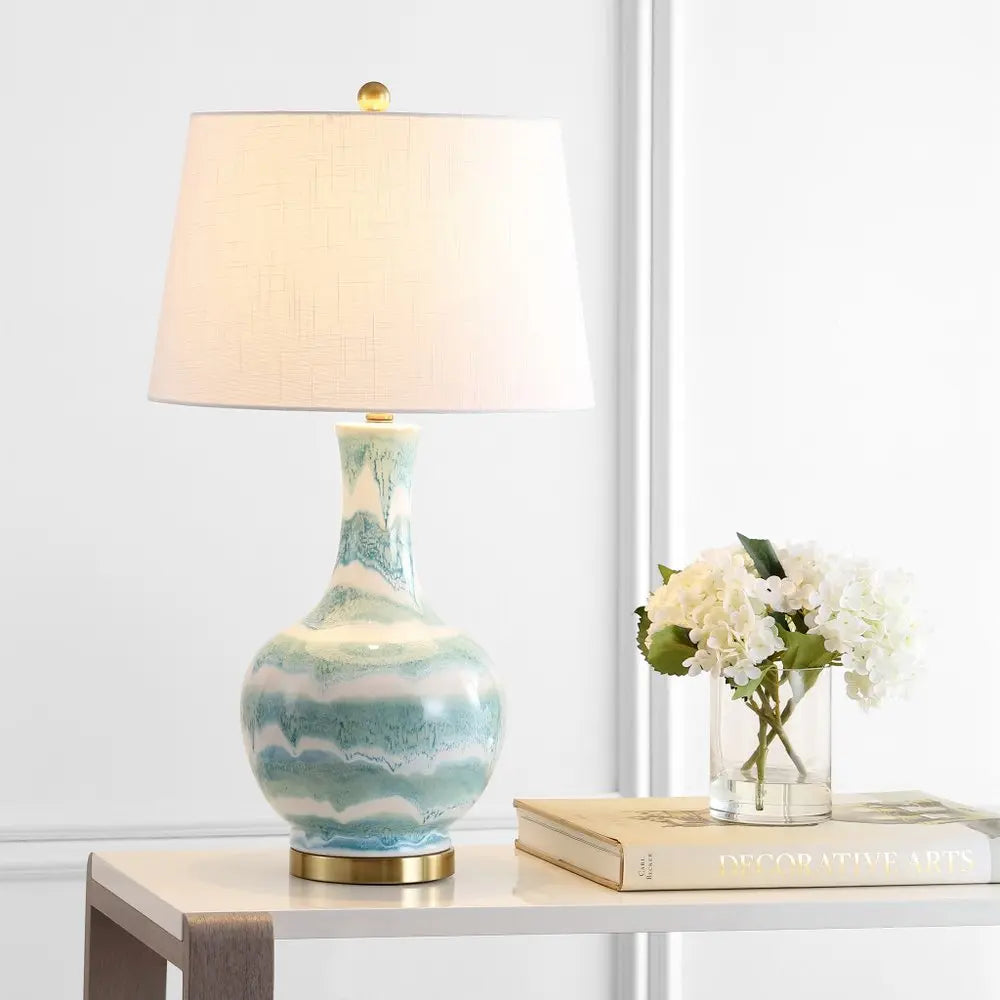 31" Gold Novelty Table Lamp LED With Globe Shade HomeRoots