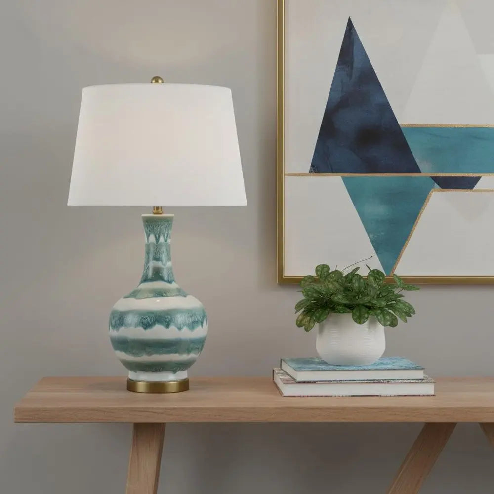 31" Gold Novelty Table Lamp LED With Globe Shade HomeRoots