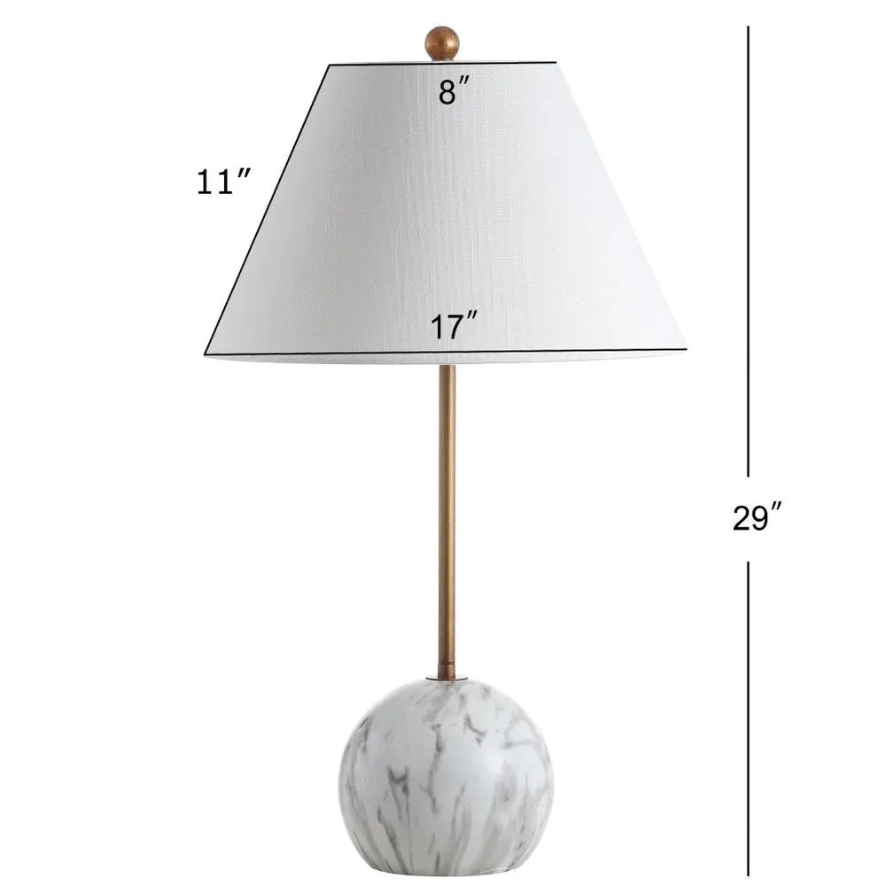 29" White Novelty Table Lamp LED With Globe Shade HomeRoots