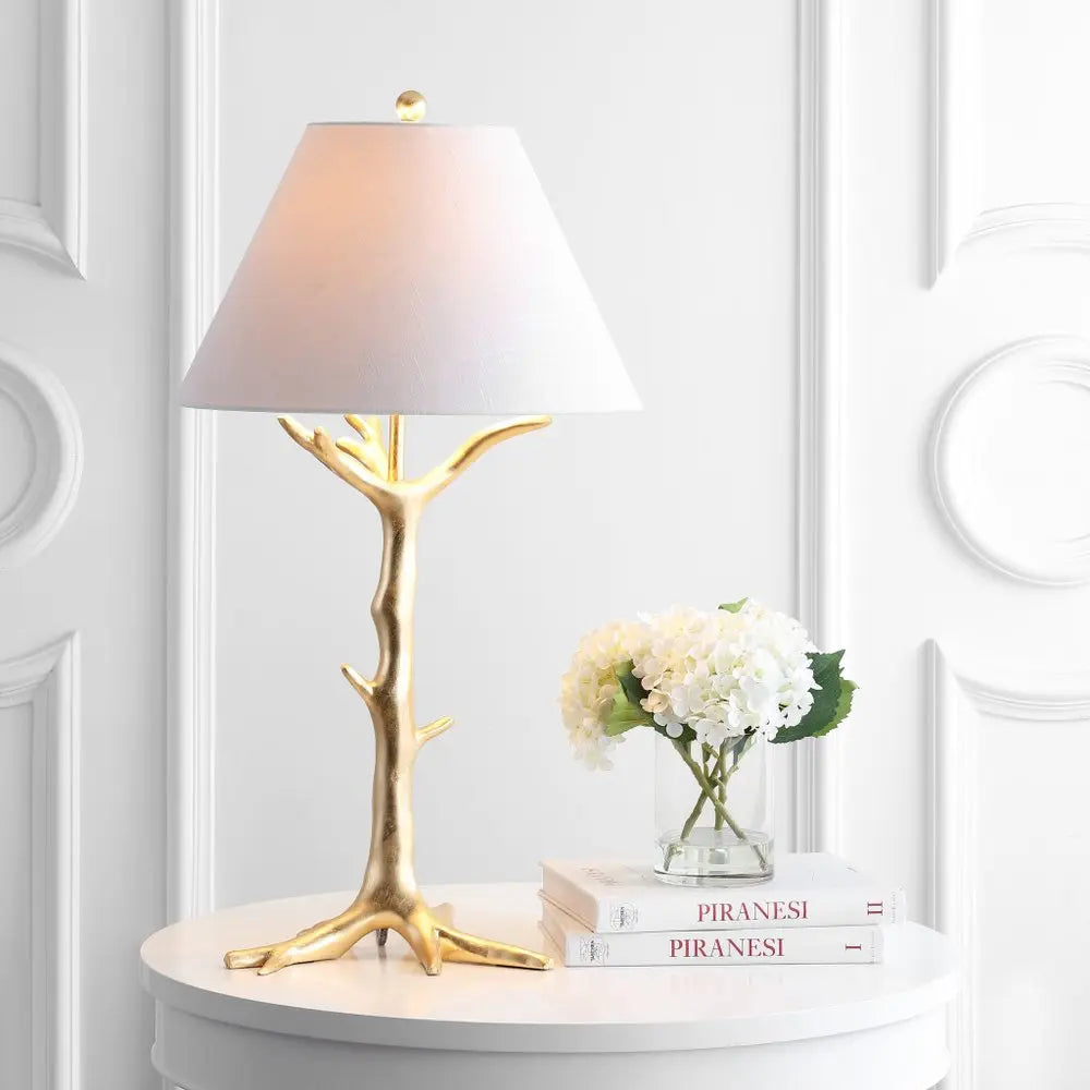 34" Gold Novelty Table Lamp LED With Empire Shade HomeRoots