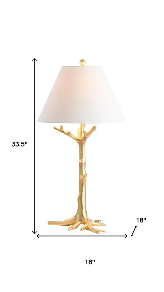 34" Gold Novelty Table Lamp LED With Empire Shade HomeRoots