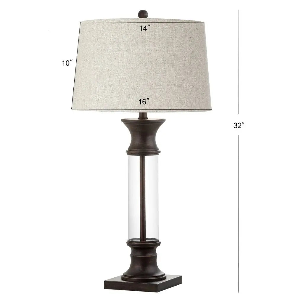 Set of Two 32" Bronze Novelty Table Lamps LED With Drum Shades HomeRoots