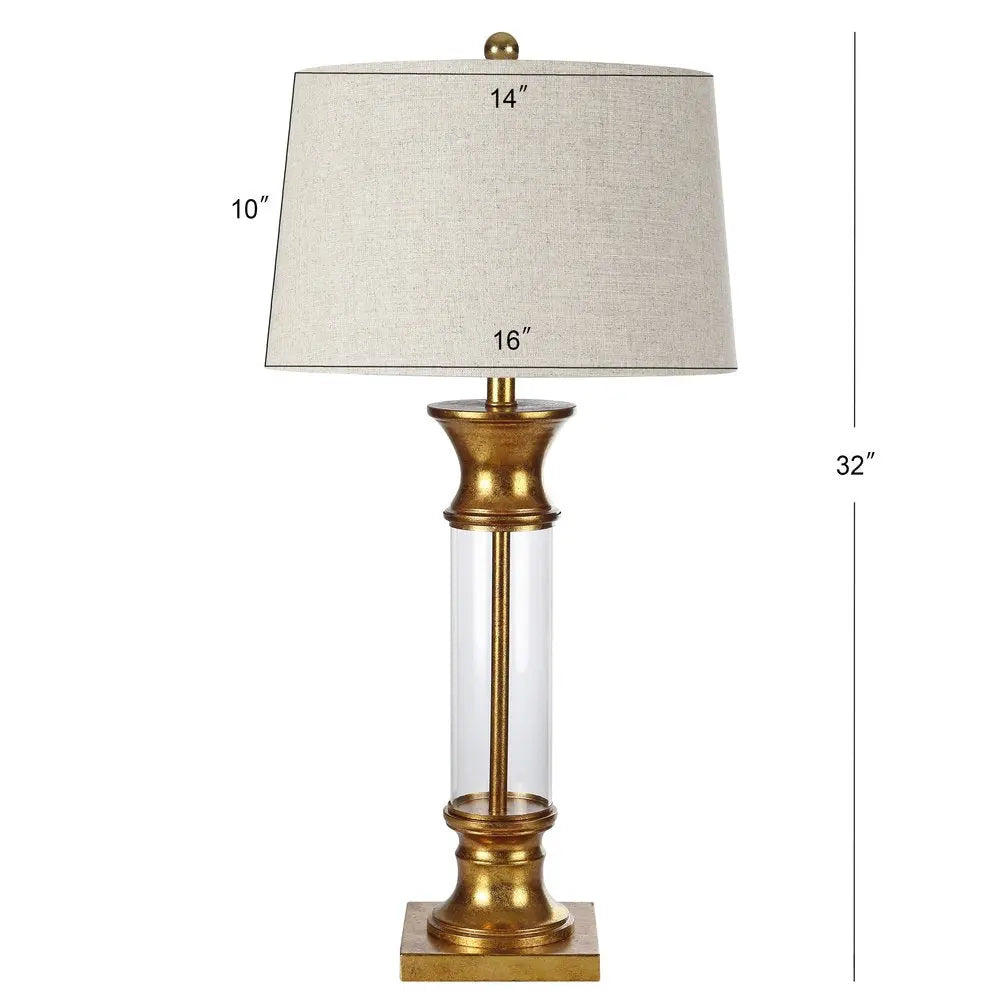 Set of Two 32" Gold Novelty Table Lamps LED With Drum Shades HomeRoots