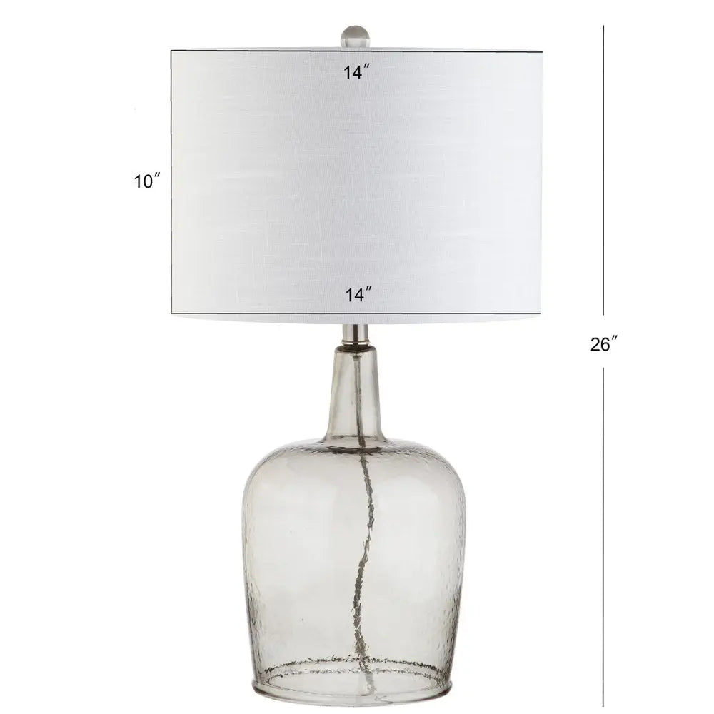 26" Clear Novelty Table Lamp LED With Drum Shade HomeRoots