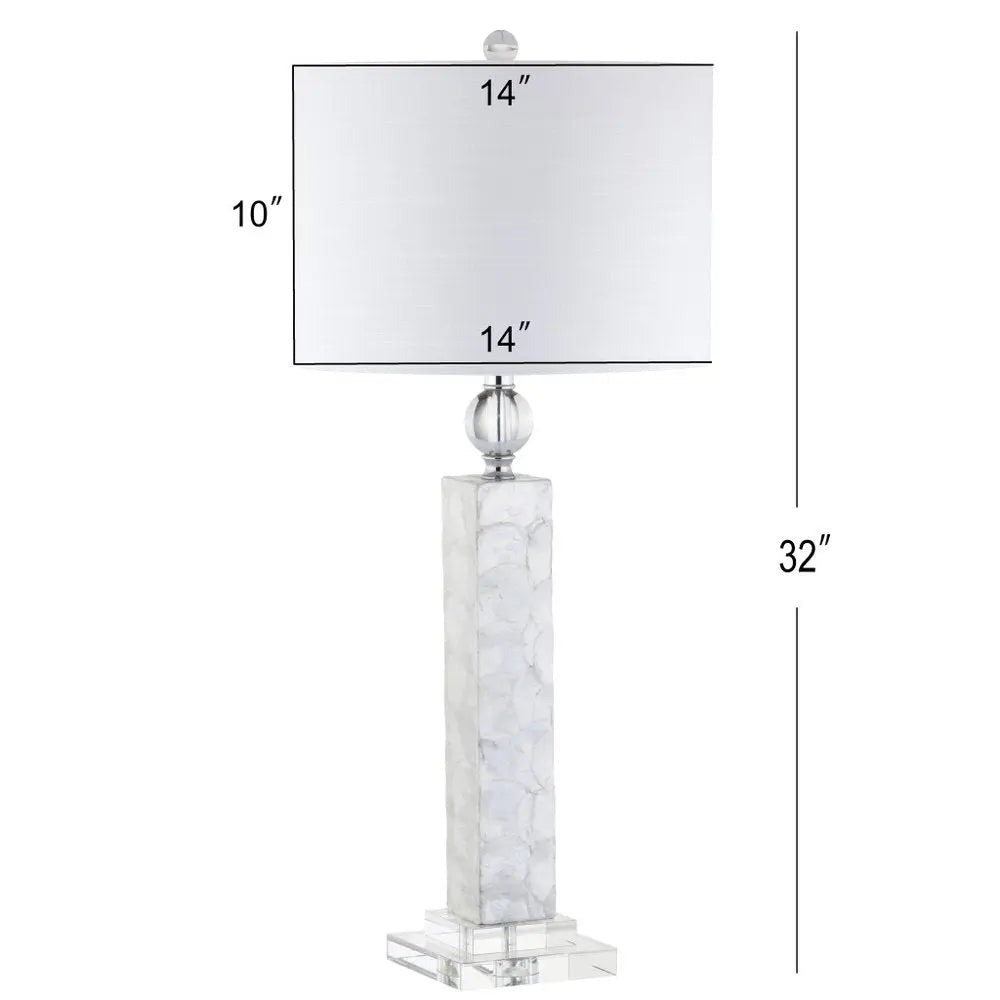 Set of Two 32" Clear Novelty Table Lamps LED With Drum Shades HomeRoots