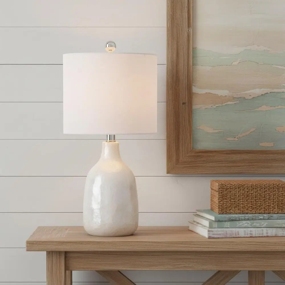 21" Clear Novelty Table Lamp LED With Drum Shade HomeRoots