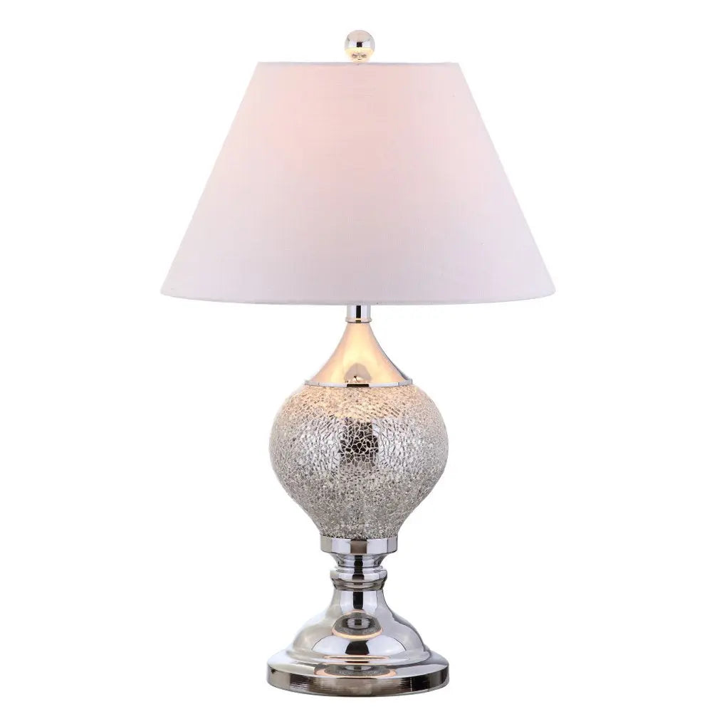 27" Silver Novelty Table Lamp LED With Empire Shade HomeRoots