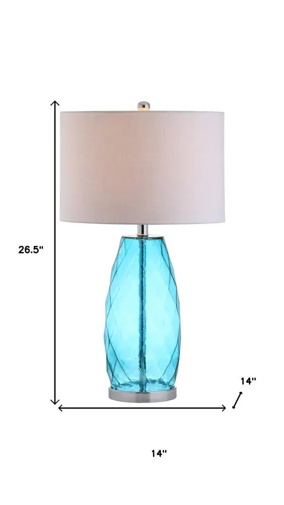 27" Silver Novelty Table Lamp LED With Drum Shade HomeRoots