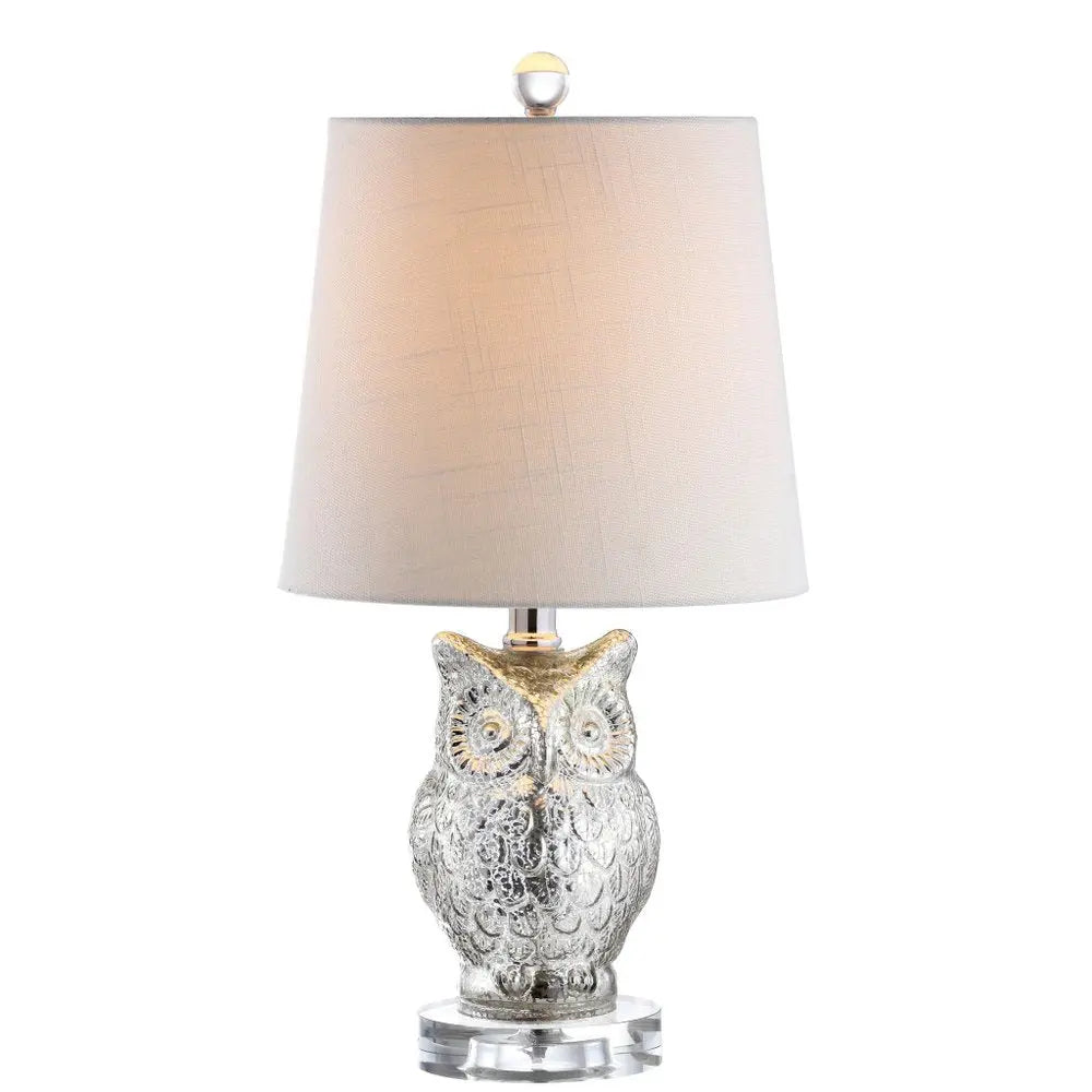 19" Clear Novelty Table Lamp LED With Drum Shade HomeRoots
