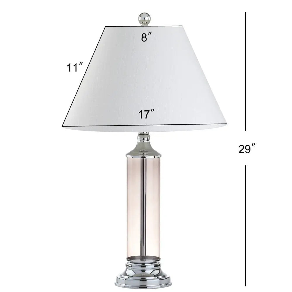 Set of Two 29" Silver Novelty Table Lamps LED With Empire Shades HomeRoots