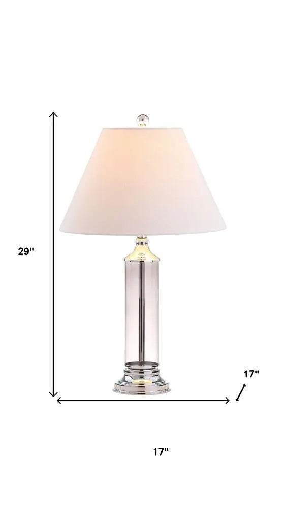 Set of Two 29" Silver Novelty Table Lamps LED With Empire Shades HomeRoots