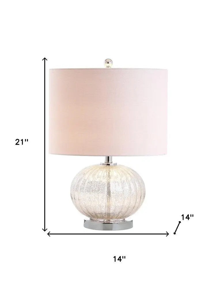 21" Silver Novelty Table Lamp LED With Globe Shade HomeRoots