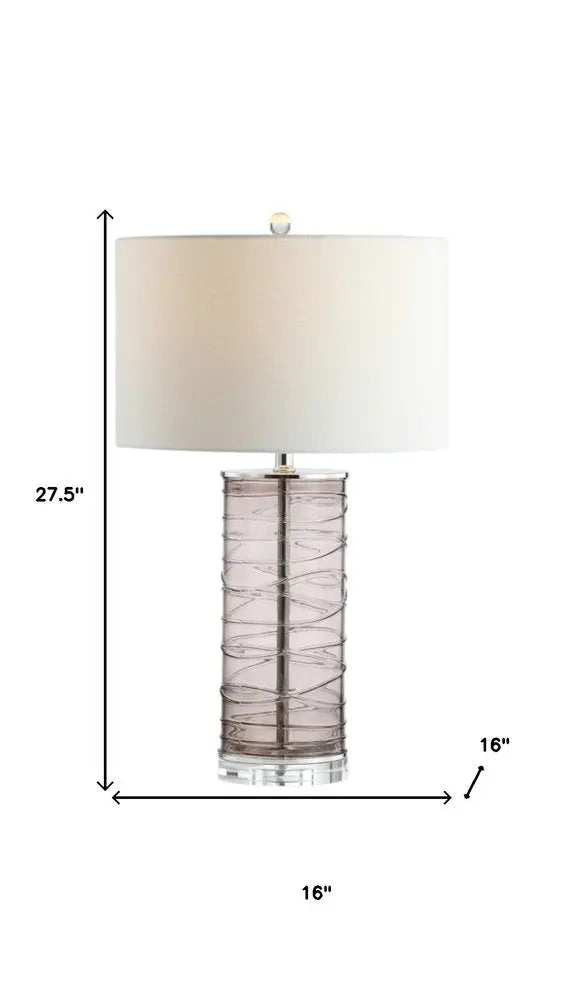 Set of Two 28" Clear Novelty Table Lamps LED With Globe Shades HomeRoots