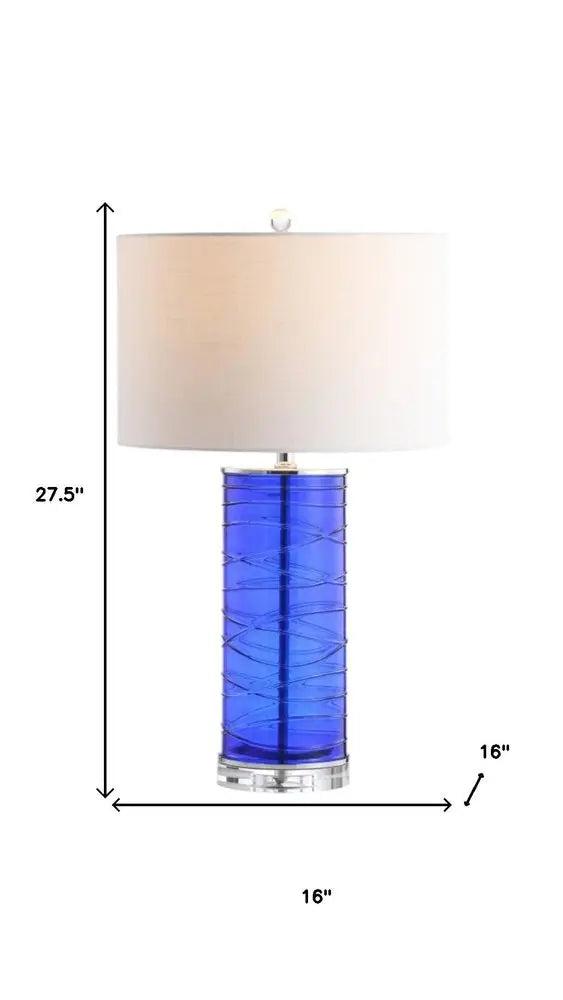Set of Two 28" Clear Novelty Table Lamps LED With Globe Shades HomeRoots