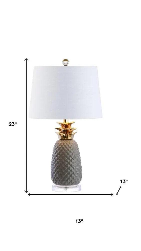 23" Clear Novelty Table Lamp LED With Drum Shade HomeRoots