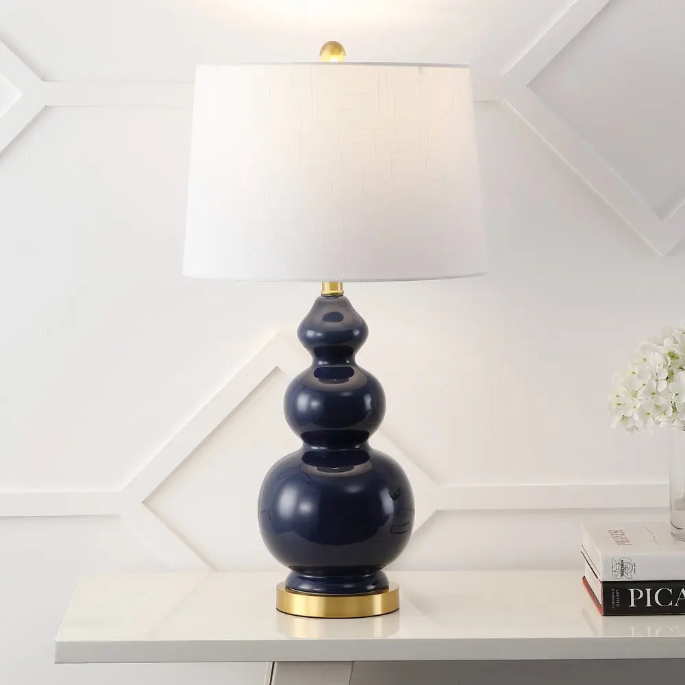 28" Gold Novelty Table Lamp LED With Drum Shade HomeRoots