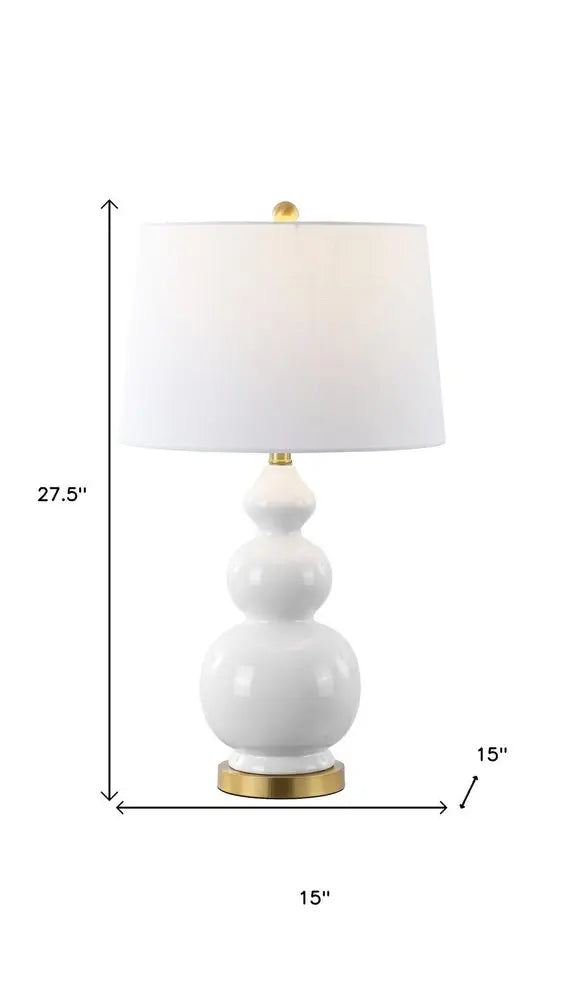 28" Gold Novelty Table Lamp LED With Drum Shade HomeRoots