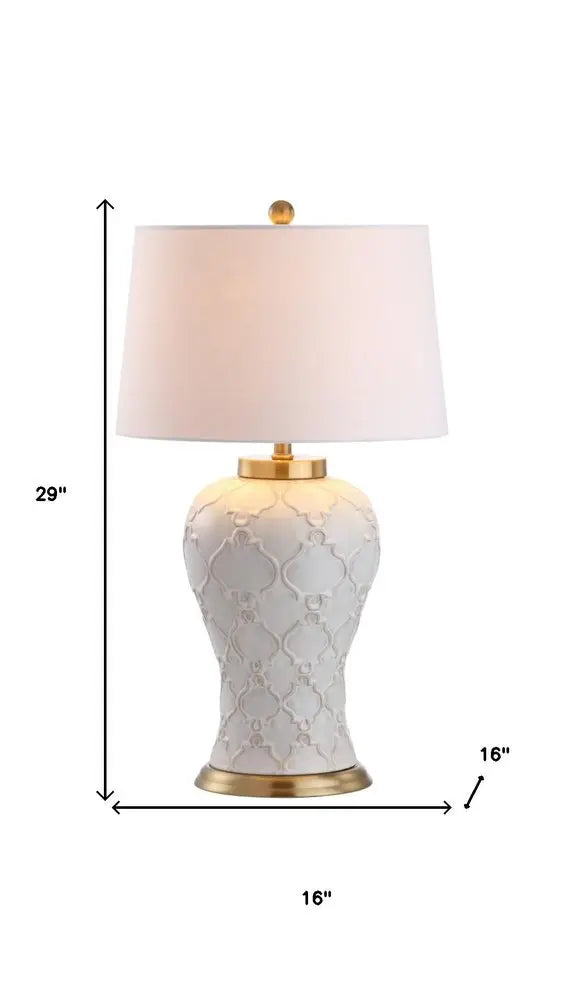 29" Gold Novelty Table Lamp LED With Drum Shade HomeRoots
