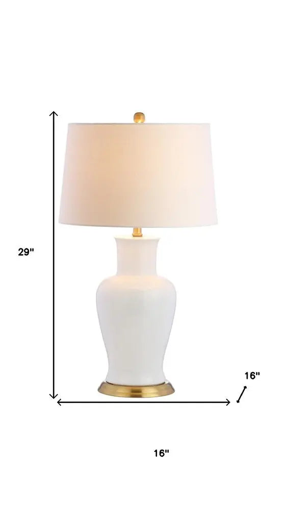 29" Gold Urn Table Lamp LED With Drum Shade HomeRoots