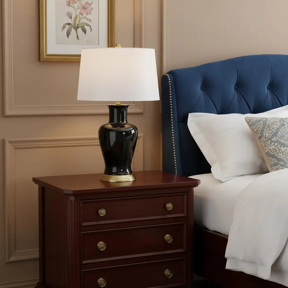 29" Gold Urn Table Lamp LED With Drum Shade HomeRoots