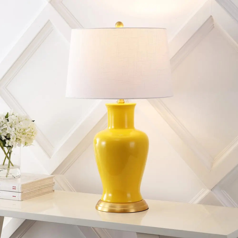 29" Gold Urn Table Lamp LED With Drum Shade HomeRoots