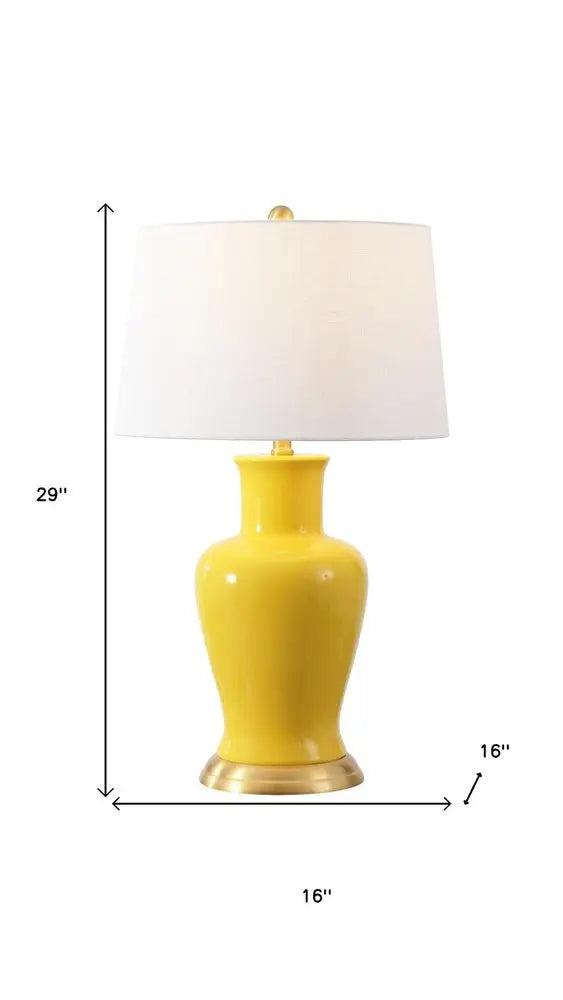 29" Gold Urn Table Lamp LED With Drum Shade HomeRoots