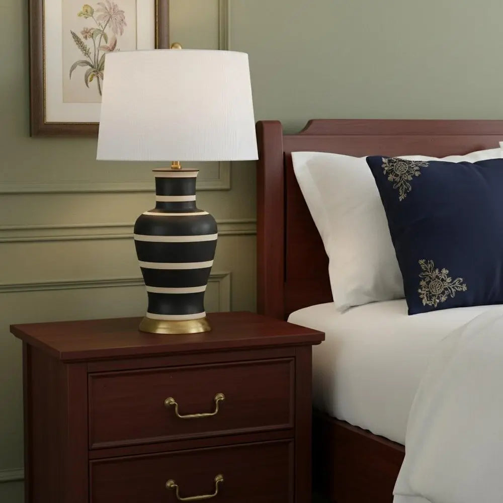 29" Gold Urn Table Lamp LED With Drum Shade HomeRoots