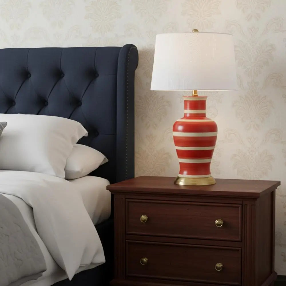 29" Gold Urn Table Lamp LED With Drum Shade HomeRoots