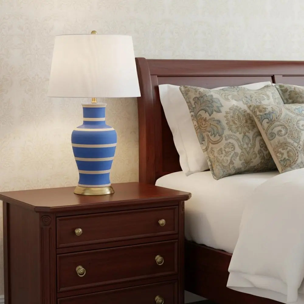 29" Gold Urn Table Lamp LED With Drum Shade HomeRoots