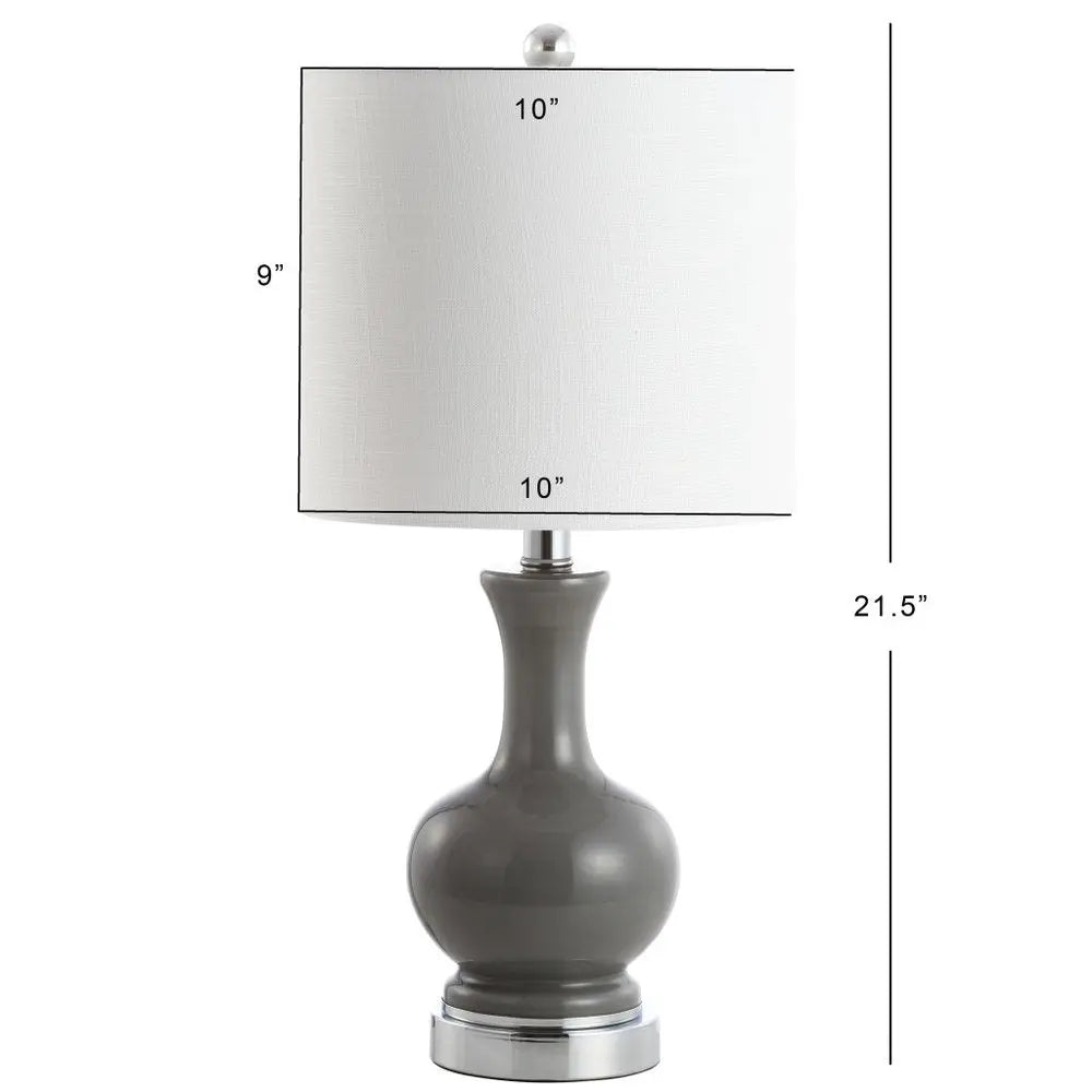 Set of Two 22" Silver Novelty Table Lamps LED With Globe Shades HomeRoots