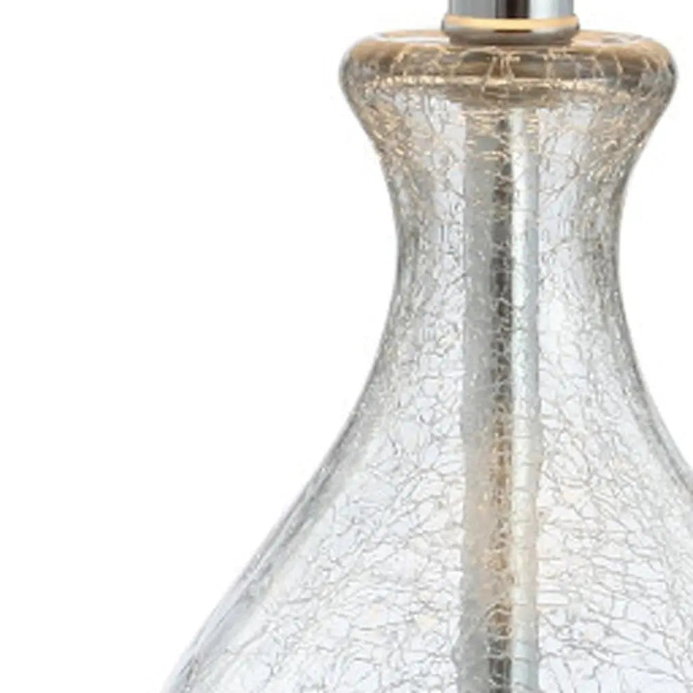 21" Silver Novelty Table Lamp LED With Globe Shade HomeRoots