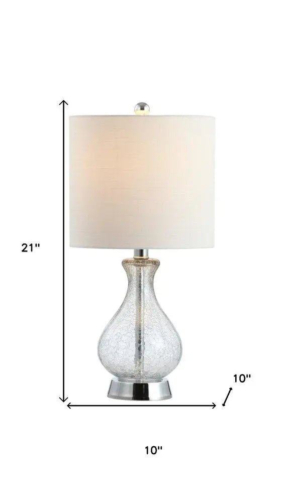 21" Silver Novelty Table Lamp LED With Globe Shade HomeRoots