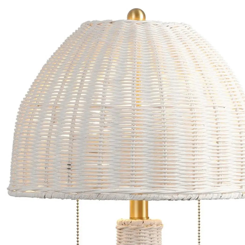 22" White Table Lamp LED With Dome Shade HomeRoots