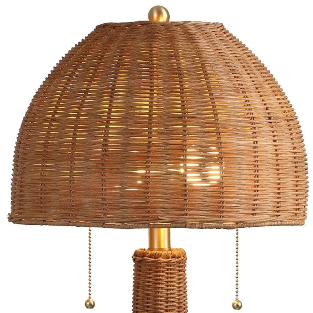 22" Natural Table Lamp LED With Dome Shade HomeRoots