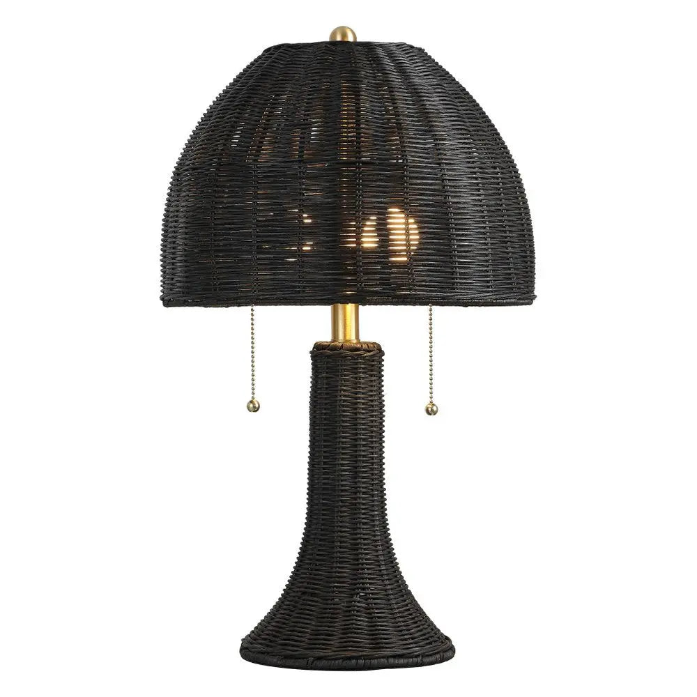22" Black Table Lamp LED With Dome Shade HomeRoots