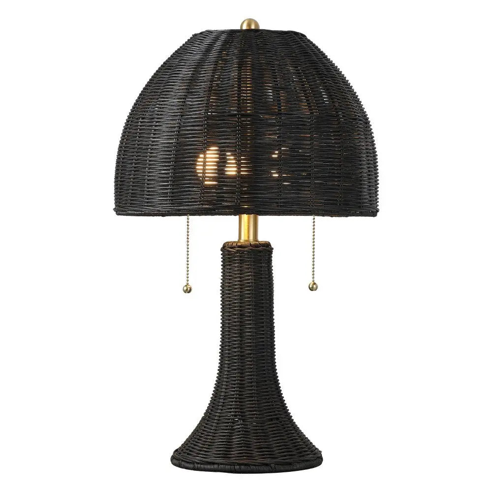 22" Black Table Lamp LED With Dome Shade HomeRoots