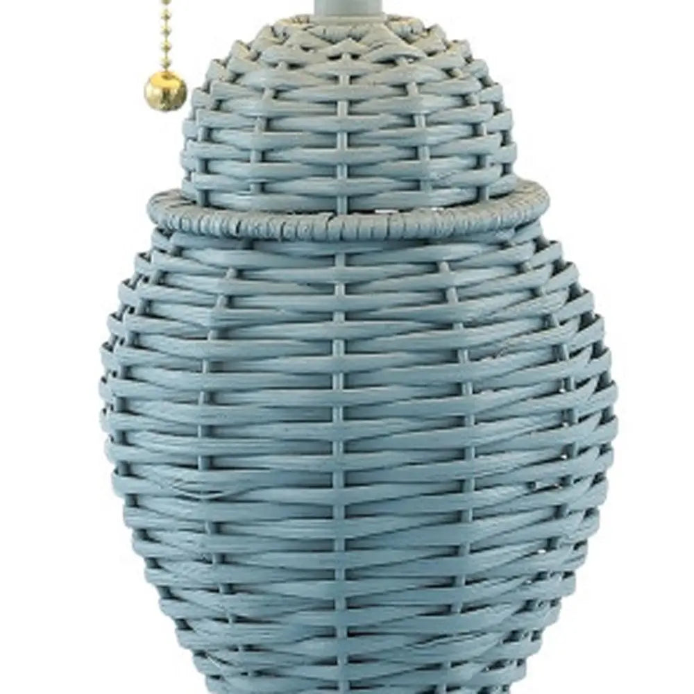 Set of Two 21" Blue Urn Table Lamps LED With Empire Shades HomeRoots