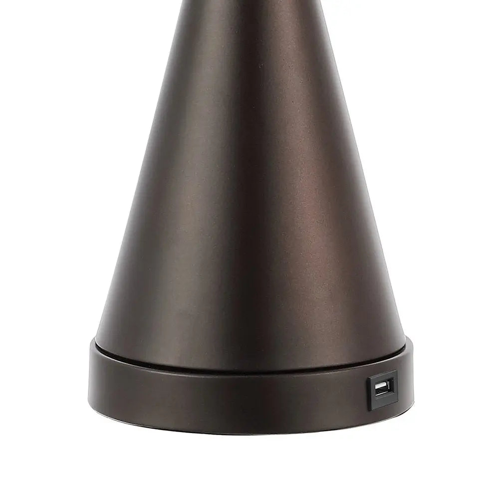 Set of Two 26" Antiqued Bronze Novelty Table Lamps LED With Empire Shades HomeRoots