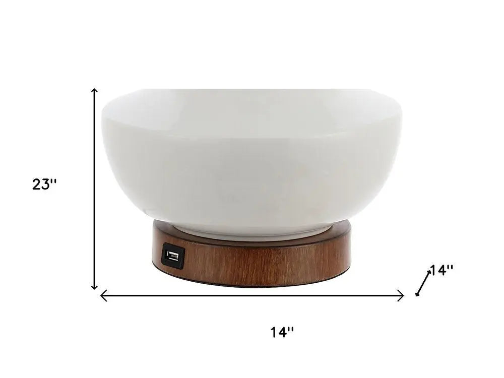 23" Brown Gourd Desk Lamp LED With Empire Shade HomeRoots