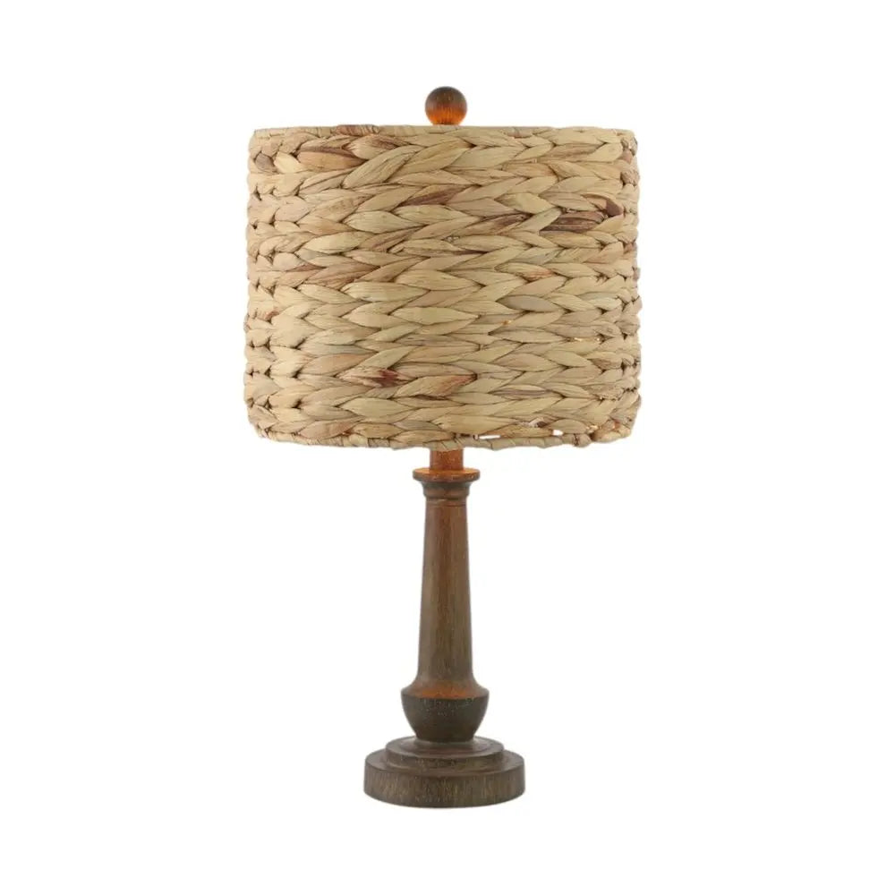 Set of Two 21" Clear Novelty Table Lamps LED With Drum Shades HomeRoots