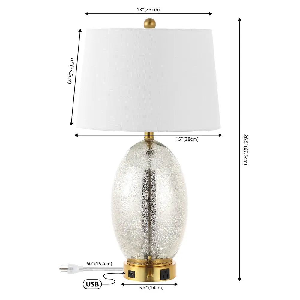 27" Gold Novelty Table Lamp LED With Empire Shade HomeRoots