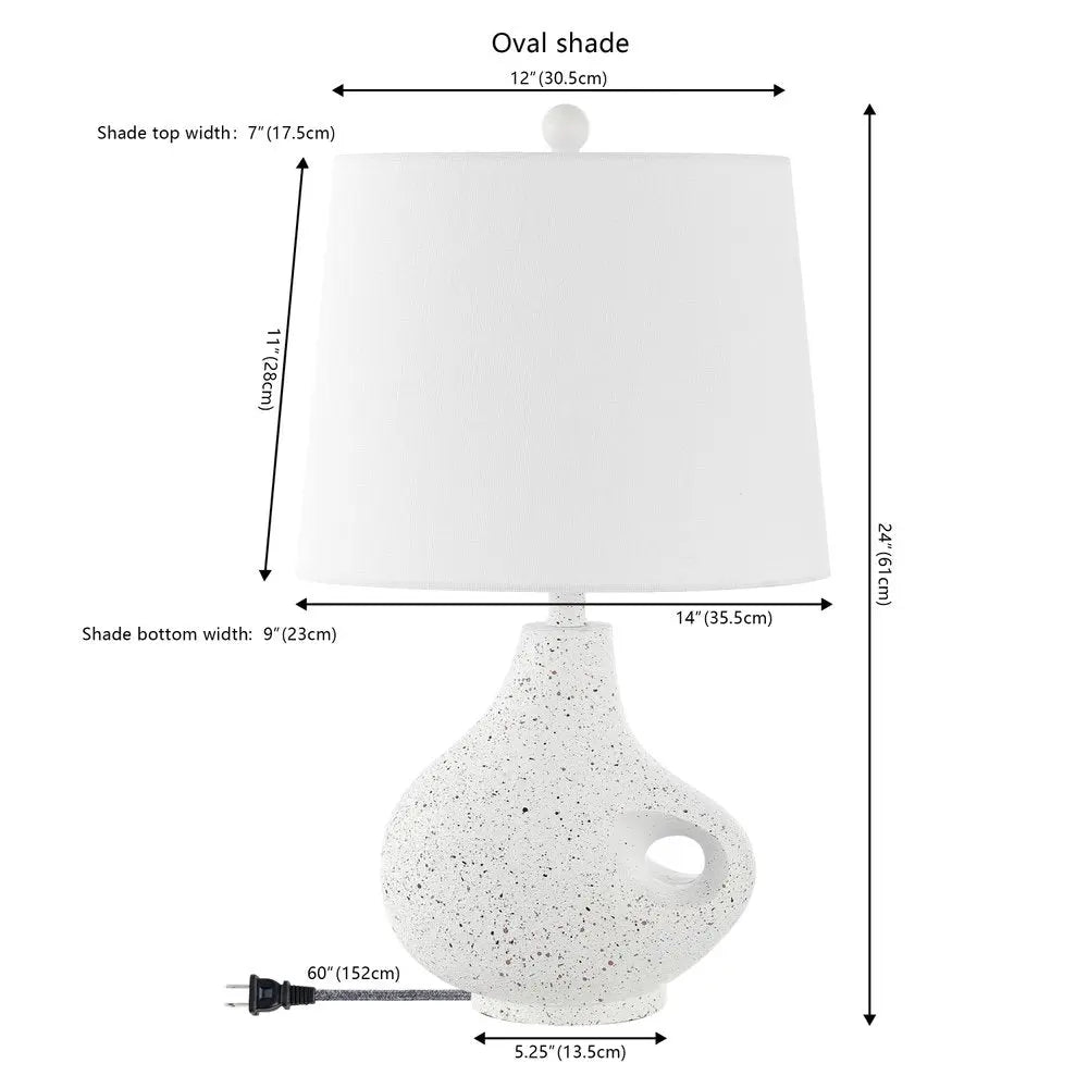 24" Clear Gourd Table Lamp LED With Novelty Shade HomeRoots