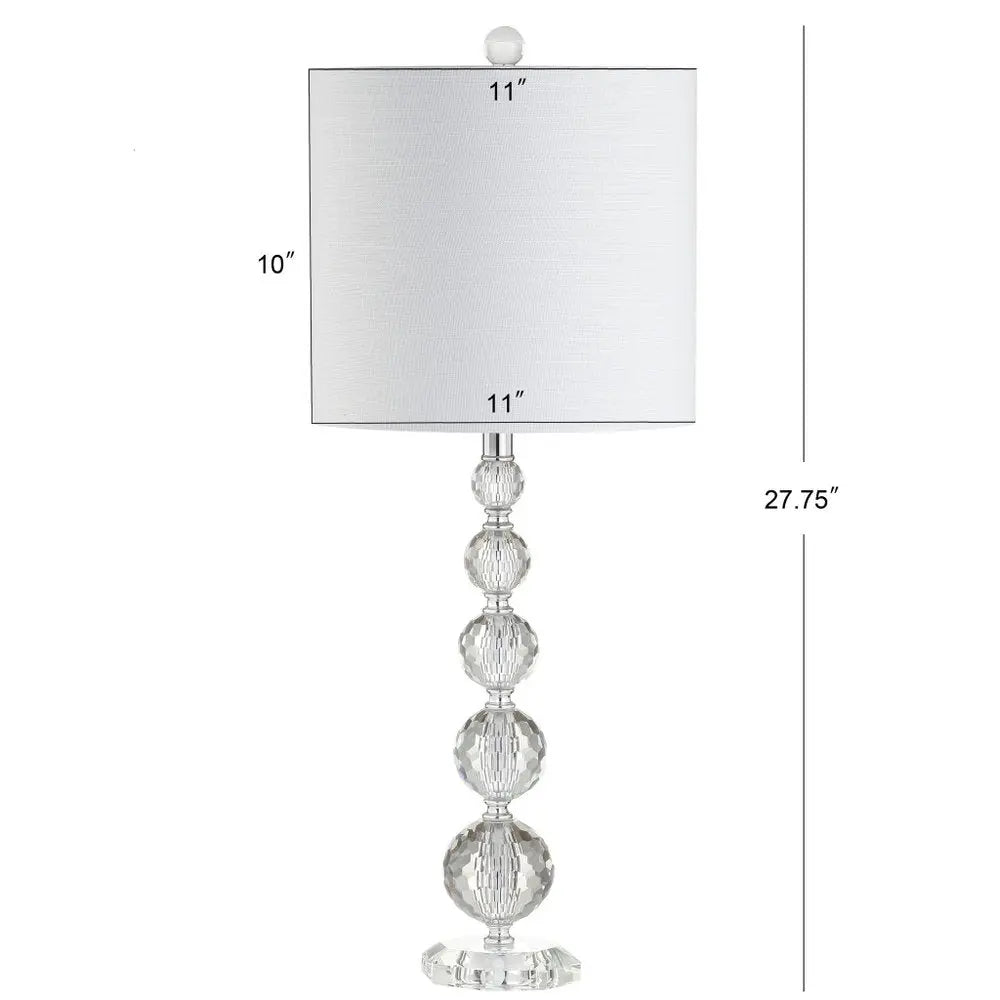 Set of Two 27" Clear Novelty Table Lamps LED With Drum Shades HomeRoots