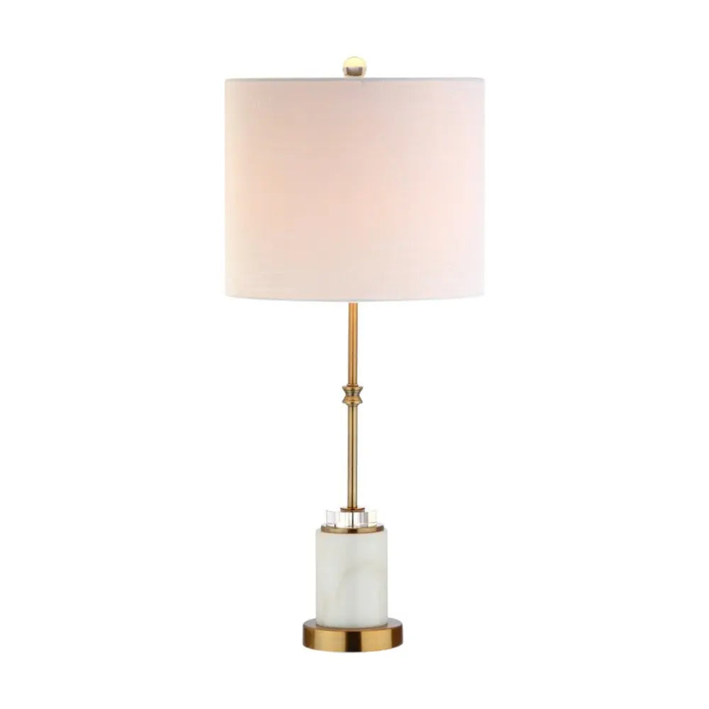 Set of Two 27" Gold Novelty Table Lamps LED With Drum Shades HomeRoots