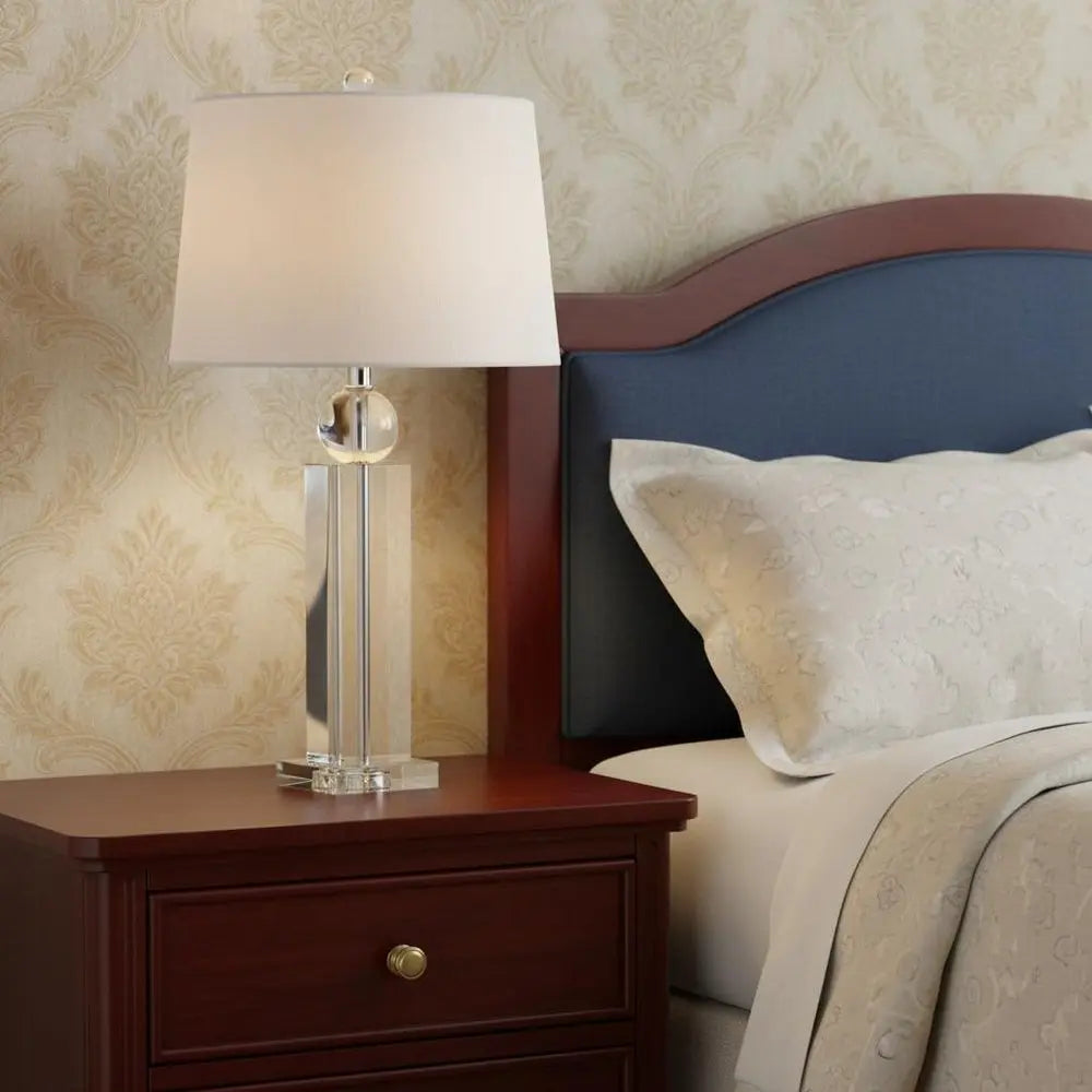 29" Clear Novelty Table Lamp LED With Drum Shade HomeRoots